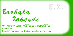 borbala kopesdi business card